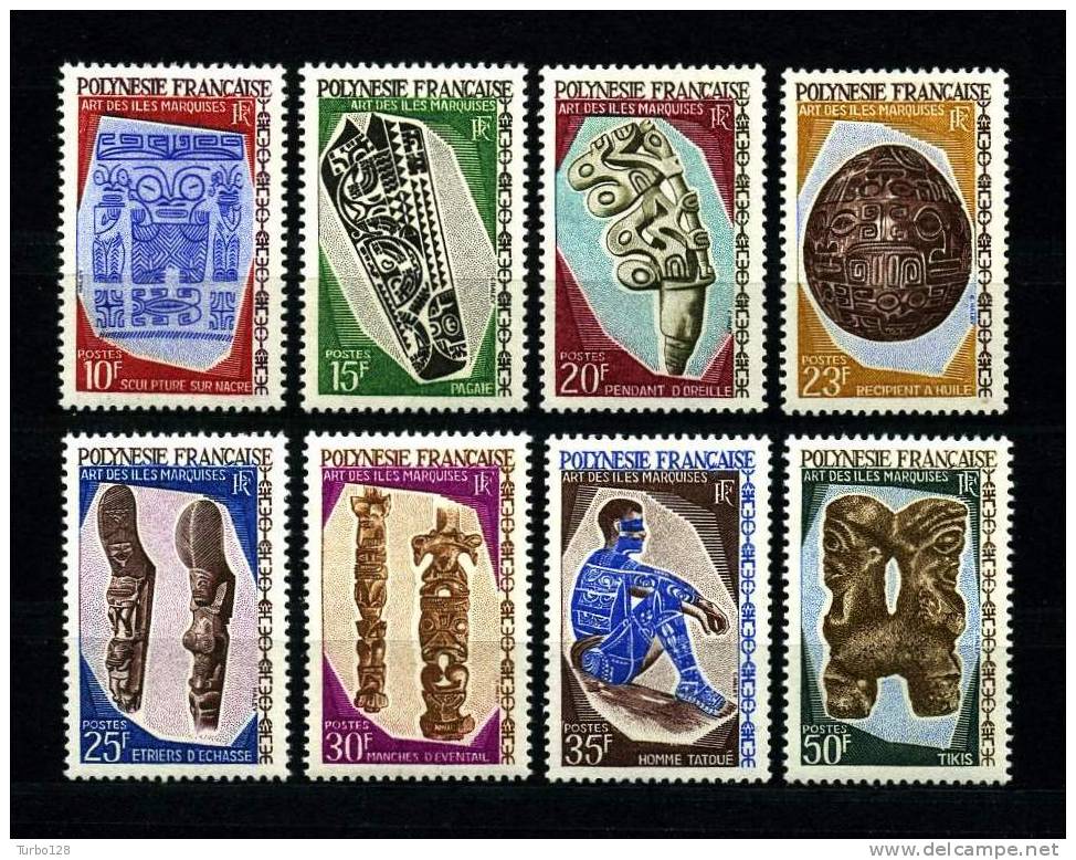 POLYNESIE 1968 N° 52/59 ** Neufs = MNH Superbes Cote 78 € Arts Des Iles Marquises Sculptures Tatouages Tikis - Nuevos