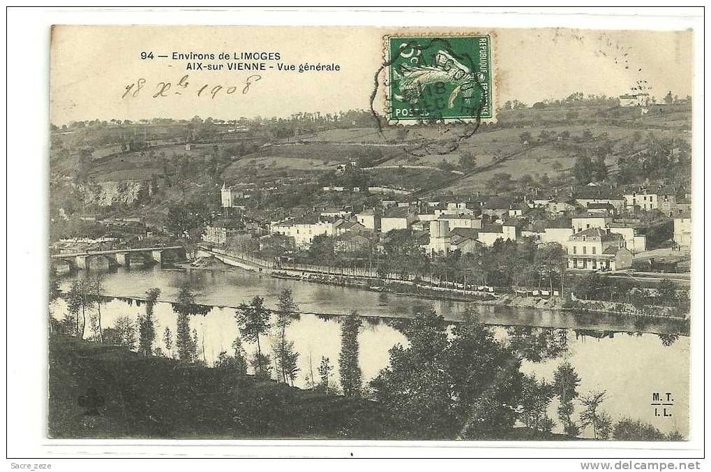 AIX-SUR-VIENNE(87)1908-vu E  Générale - Aixe Sur Vienne