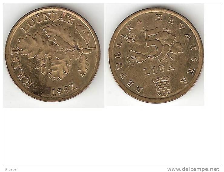 *Croatia 5 Lipa 1997 Km 5 Unc * - Croatia