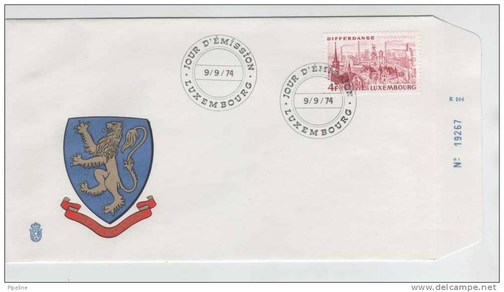 Luxembourg FDC 9-9-1974 DIFFERDANGE With Nice LION Cachet - FDC