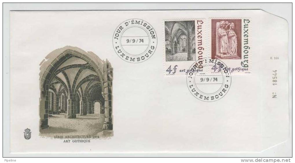 Luxembourg FDC 9-9-1974 ARCHITEKTUR ART GOTHIQUE With Cachet - FDC