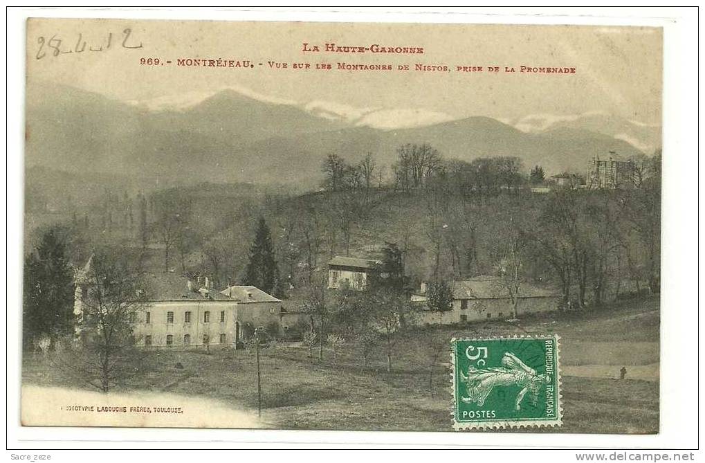 MONTREJEAU(31)1912-vue Sur Les Montagnes De Nistos, Prise De La Promenade - Montréjeau