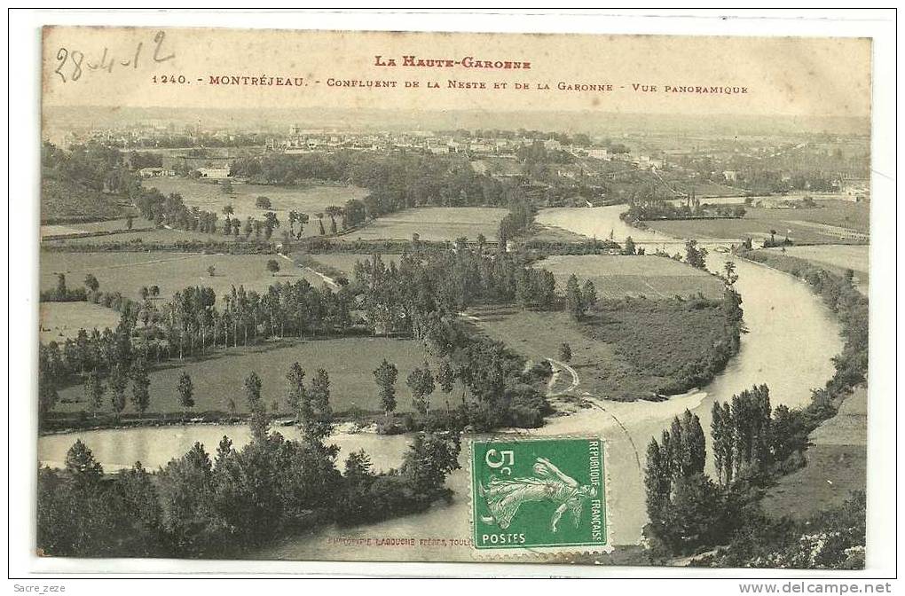 MONTREJEAU(31)1912-conflu   Ent  De La Neste Et De La Garonne-vue Panoramique - Montréjeau