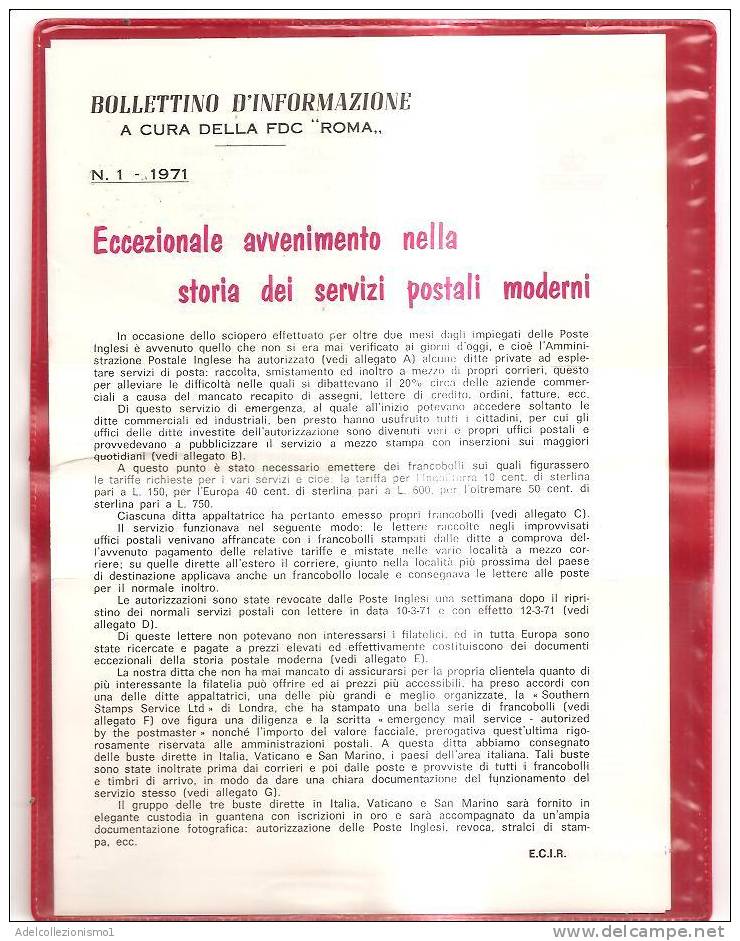 49830)n°3 Lettere F.d.c. Servizi Postali Inglesi Di Emergenza A Mezzo Corrisp. Con Custodia E Bollettino - 1971-1980 Decimal Issues