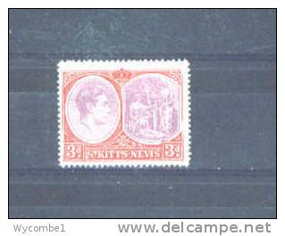 ST KITTS-NEVIS - 1938  George VI  3d  MM - St.Christopher-Nevis-Anguilla (...-1980)