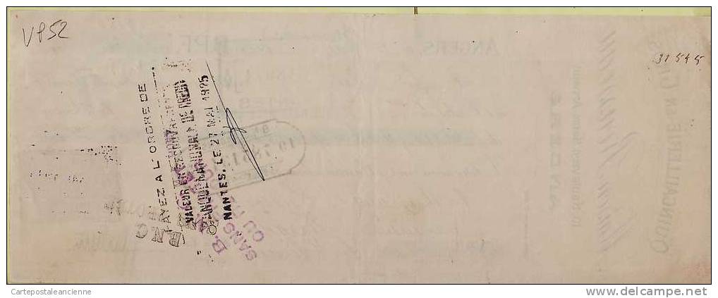 QUINCAILLERIE ROUSSEAU Angers LETTRE CHANGE 15.03.1925 à LUSSON Menuisier Varades Loire Atlantique TIMBRE FISCAL VPFACT - Lettres De Change