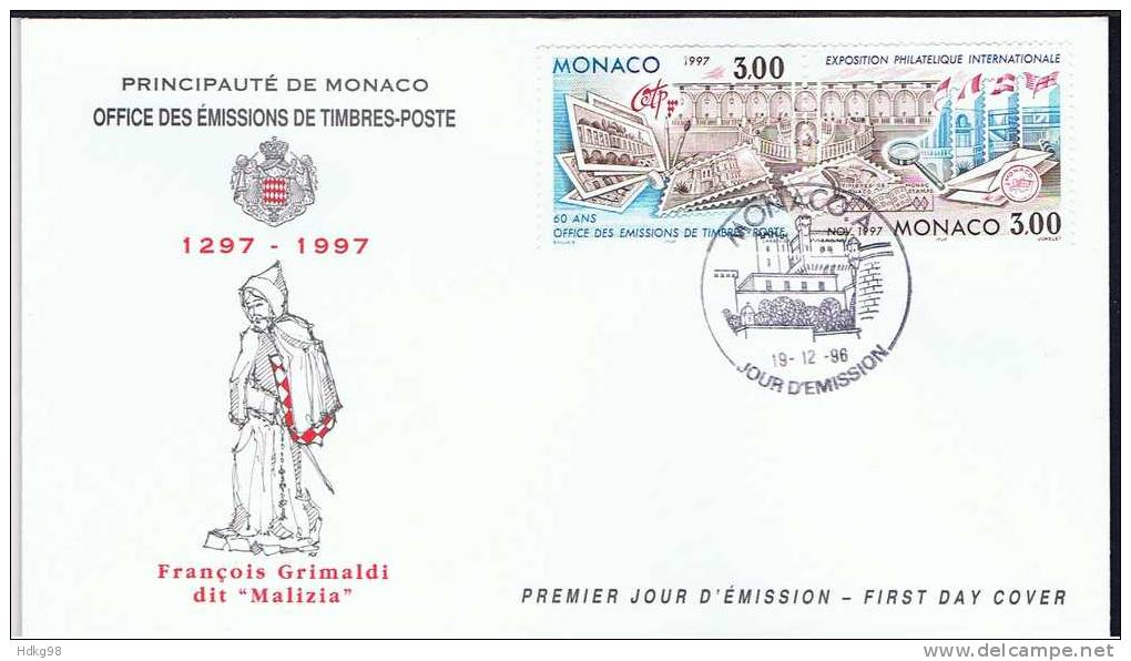 MC+ Monaco 1996 Mi 2333-34 FDC Amt Für Postwertzeichen - Briefe U. Dokumente