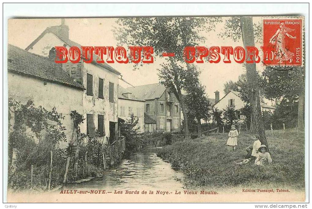 MOULIN à EAU - Le Vieux Moulin Sur Les Bords De La Noye à Ailly Sur Noye- Dos Scané - Wassermühlen