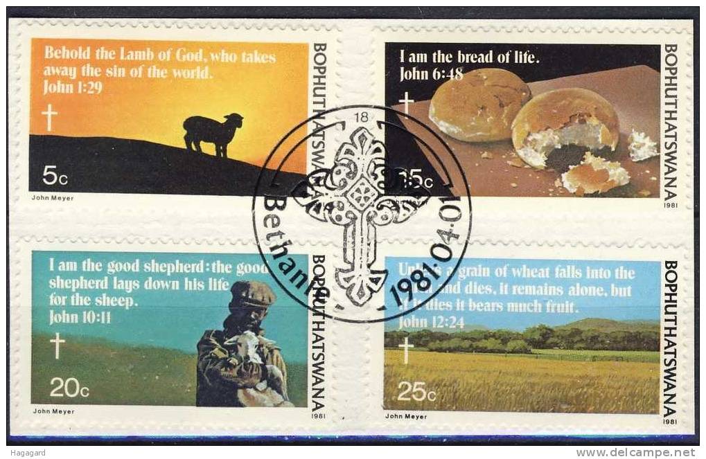 #RSA/Bophutatswana 1981. Easter. Michel 72-75. FD-cancelled On Paper. - Bofutatsuana