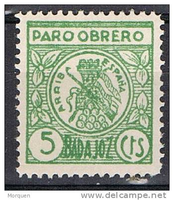 Pro Paro BADAJOZ, 5 Cts Verde, Dentado 12x12,  VARIEDAD Guerra Civil * - Spanish Civil War Labels