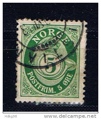 N Norwegen 1893 Mi 55 Posthornmarke - Oblitérés