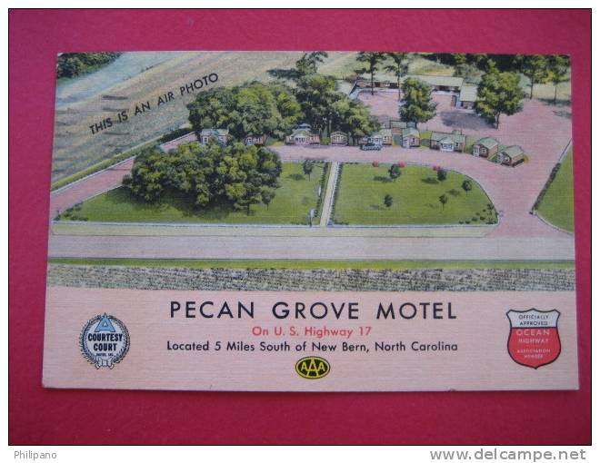 Pecan Grove Motel ---5 Miles South Of New Bern NC- 1959 Cancel -----(ref 109) - Sonstige & Ohne Zuordnung