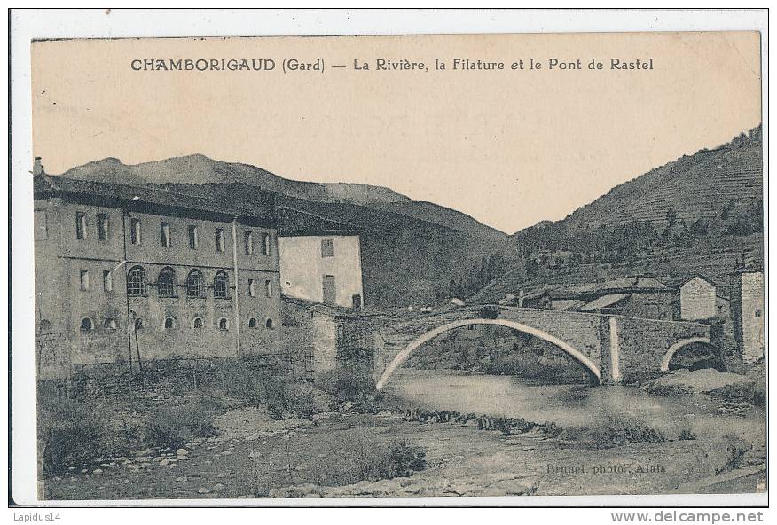 W655 /CPA CHAMBORIGAUD  (30) LA RIVIERE LA FILATURE ET LE PONT DE RASTEL - Chamborigaud