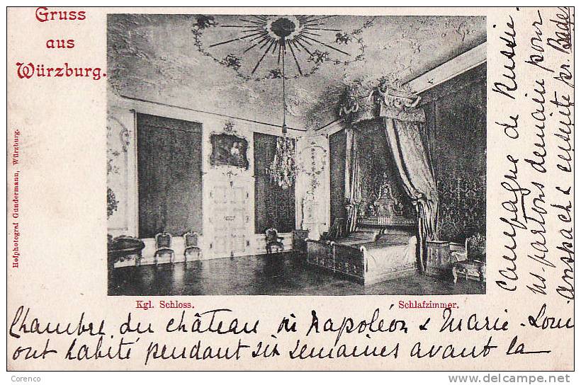 5433  WURZBURG   SCHLAFZIMMER    Circulée  1906 - Wuerzburg