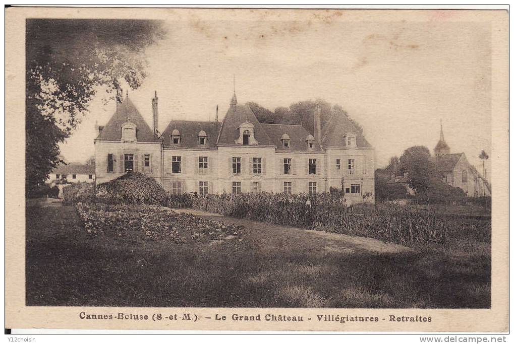 CPA CANNES-ECLUSE LE GRAND CHATEAU VILLEGIATURES RETRAITES SEINE ET MARNE ARRIERE DU CHATEAU - Schlösser