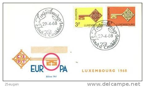 LUXEMBOURG  1968  EUROPA CEPT FDC - 1968