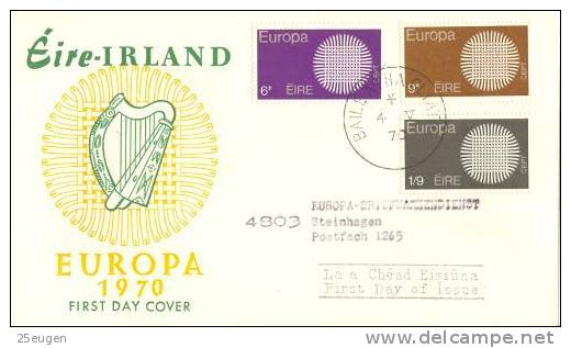 IRELAND  EUROPA CEPT 1970  FDC - 1970