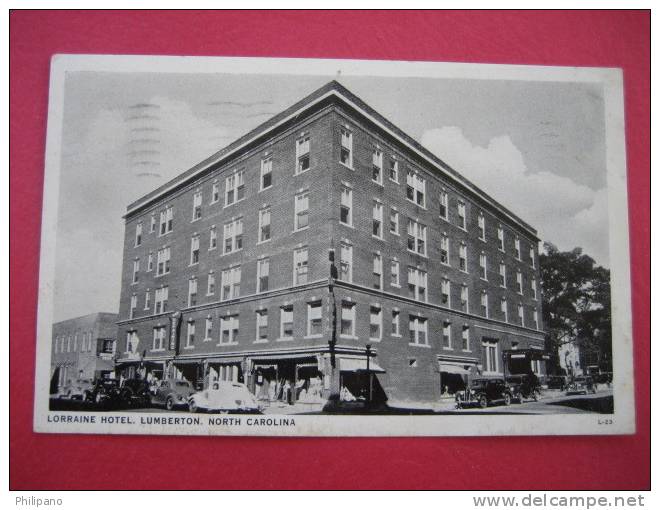 Lumberton NC   Lorraine Hotel  B&w  1953 Cancel    -----(ref 109) - Sonstige & Ohne Zuordnung