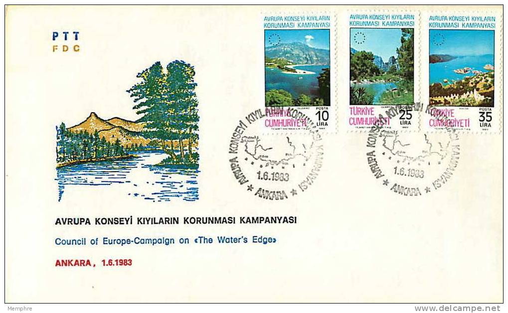 1983 Conseil De L'Europe  Campagne Des Berges FDC Non Adressé - FDC