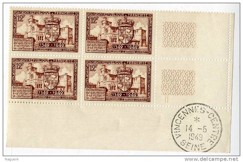 COLLEGIALE  ST BERNARD A ROMANS  -   CACHET VINCENNES 14 5 1949   -   TIMBRES  SANS TRACE DE CHARNIERE - 1930-1939