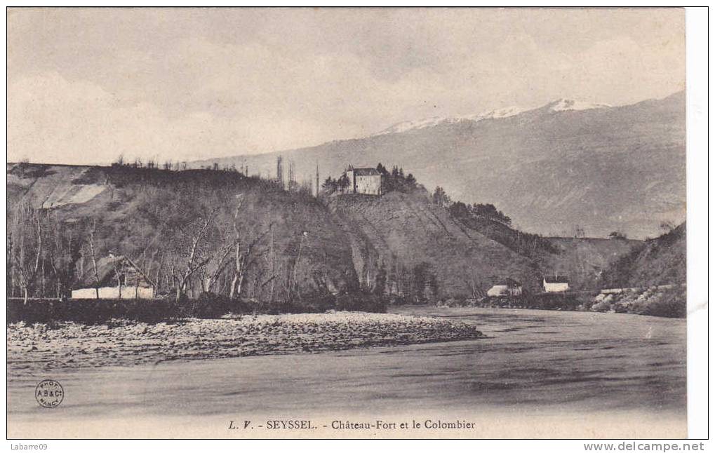 C.P.A. :S E Y S S E L -(01)-  3C.P.- CHATEAU FORT ET LE COLOMBIER + LE NOUVEAU PONT SUR LA ..... - Seyssel