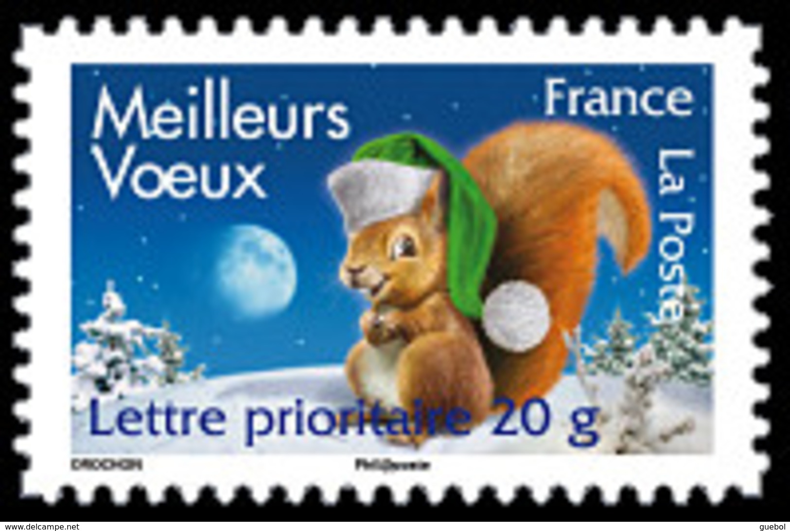 France Animaux Mammifères N° 4120 ** Ou Autoadhésif 140 - Meilleurs Voeux 2008 - Ecureuil - Rongeur - Rongeurs