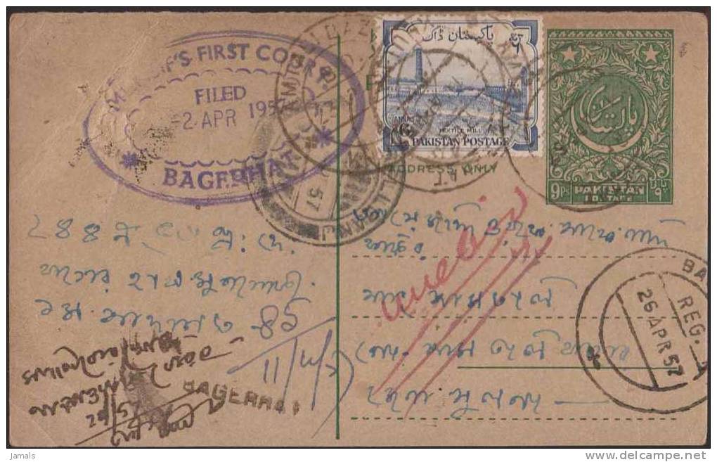 Registered Postal Card, Refused, Postal History, Used Pakistan As Per The Scan - Pakistan