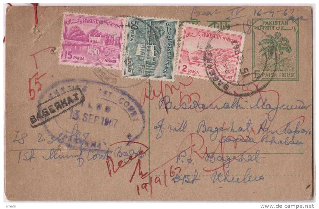 Registered Postal Card, Refused, Postal History, Used Pakistan As Per The Scan - Pakistan