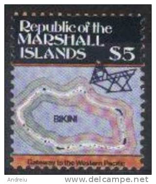 1986 Marshall Islands, Island Map, Carte Geographique, Mapa De Isla, High Value, MNH - Marshall Islands