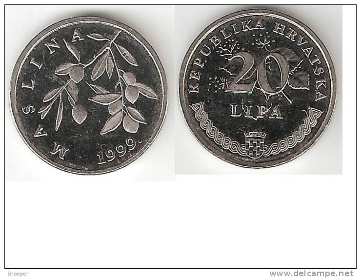 Croatia 20 Lipa 1999 Km 7 Unc  * - Croatie