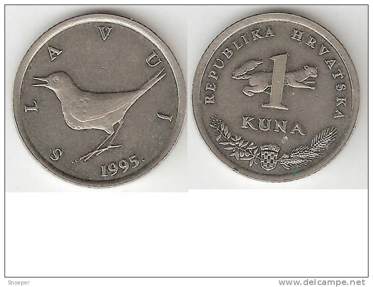 Croatia 1 Kuna  1995  Km  9.1  Vf+  * - Croatia