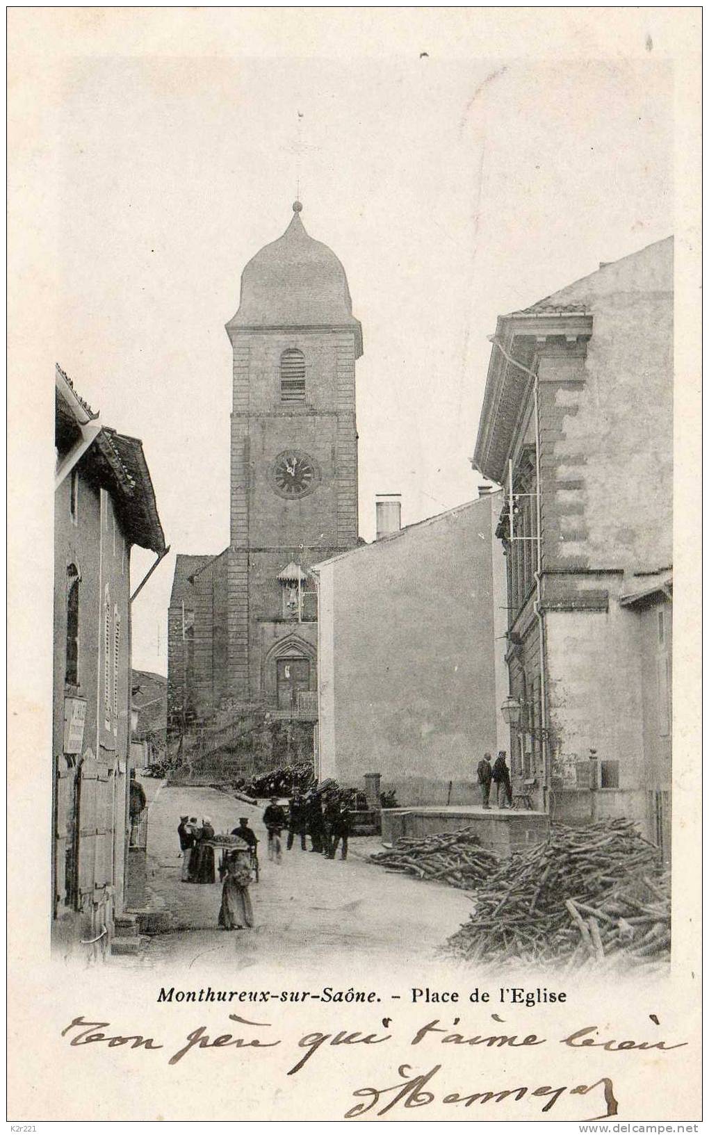 MONTHUREUX SUR SAONE Place De L'église Voyagée En 1902 - Monthureux Sur Saone