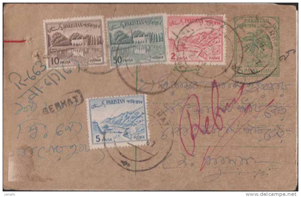 Registered Postal Card, Refused, Postal History, Used Pakistan As Per The Scan - Pakistan