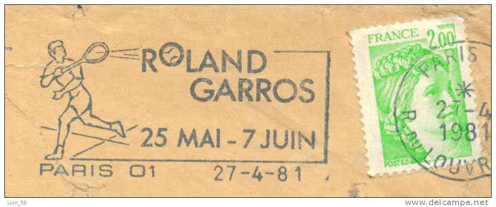 France > Flammes > Tennis ROLAND GARROS 25 MAI - 7 JUIN / PARIS 01 27-4-81 SABINE De GANDON  To Bulgarien 53546 - Tenis