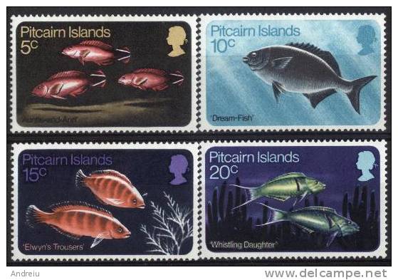 1970 Pitcairn Islands, Fishes, Poissons, Peces, Michel 114-17, MNH - Islas De Pitcairn