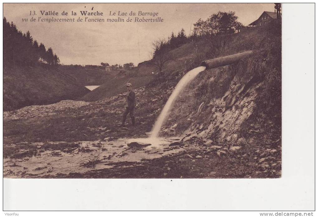 Vallée De La Warche : Le Lac Du Barrage Vu De L´emplacement De L´ancien Moulin De Robertville - Moulins à Eau