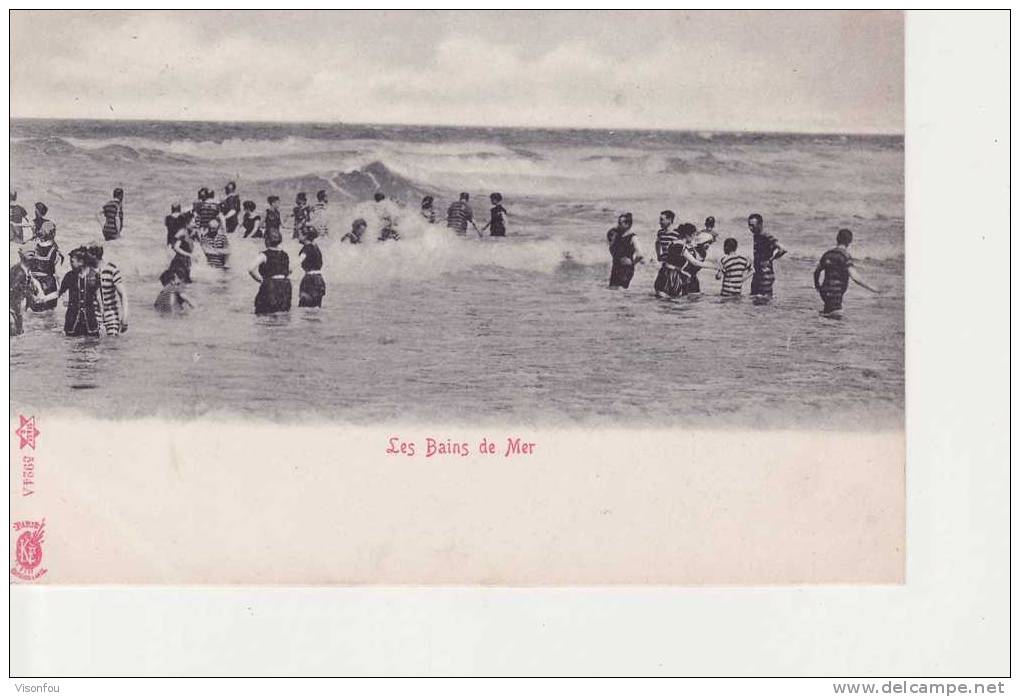 Cpa 1900 : Les Bains De Mer - Swimming