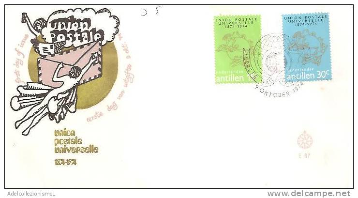 49795)lettera F.d.c. UPU Con 2 Valori + Annullo - Antille