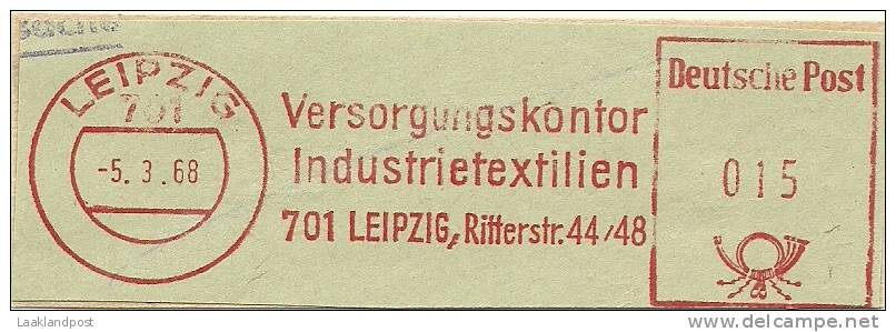 Germany Nice Cut Meter Industrietextielen Leipzig 5-3-1968 - Textiel