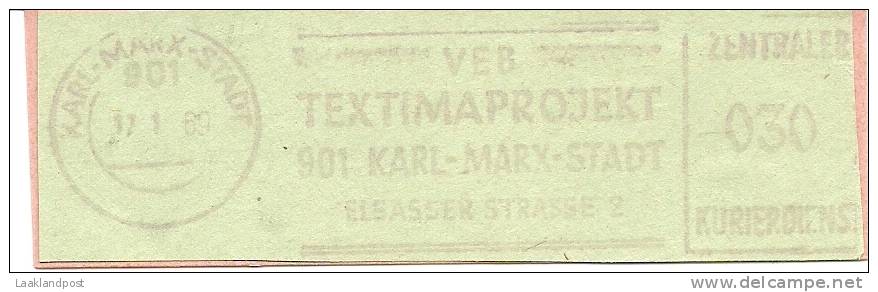Germany Nice Cut Meter VEB Textimaprojekt Karl-Max-Stadt 27-3-1965 - Textiel