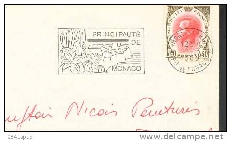 Monaco  1969   Cactus Sur Lettre - Cactusses