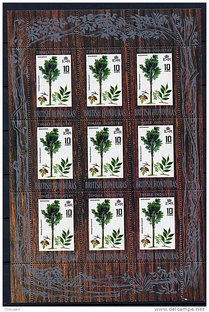 Honduras Britannique * N° 233 à 236 En Bloc De 9 Tbres - Arbres Indigènes - Honduras Britannico (...-1970)