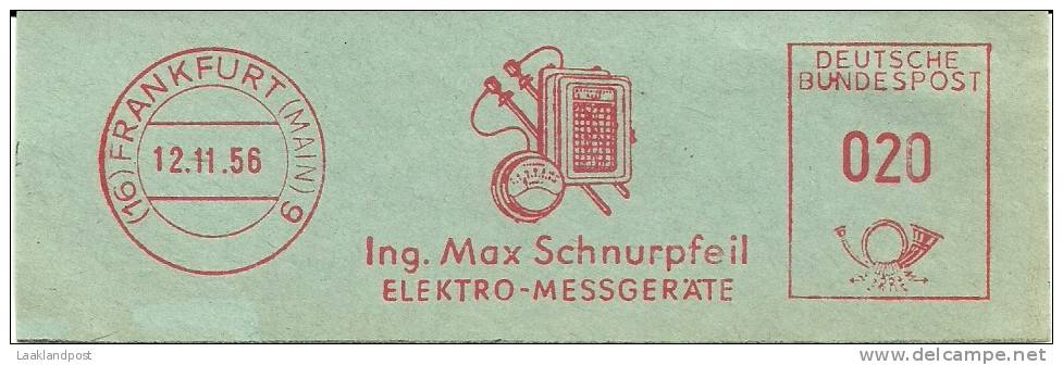 Germany Nice Cut Meter Illustrated Max Schnurpfeil Elektro Messgerate Frankfurt 12-11-1956 - Computers