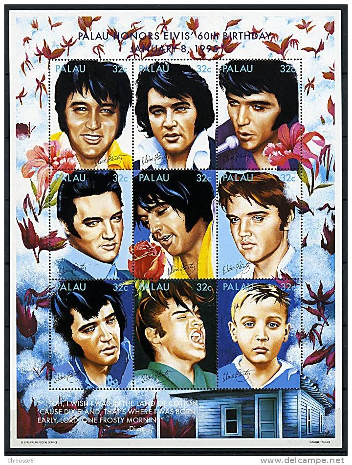 Palau ** N° 764 à 772 En Feuillet - Portraits D'Elvis Presley - Palau