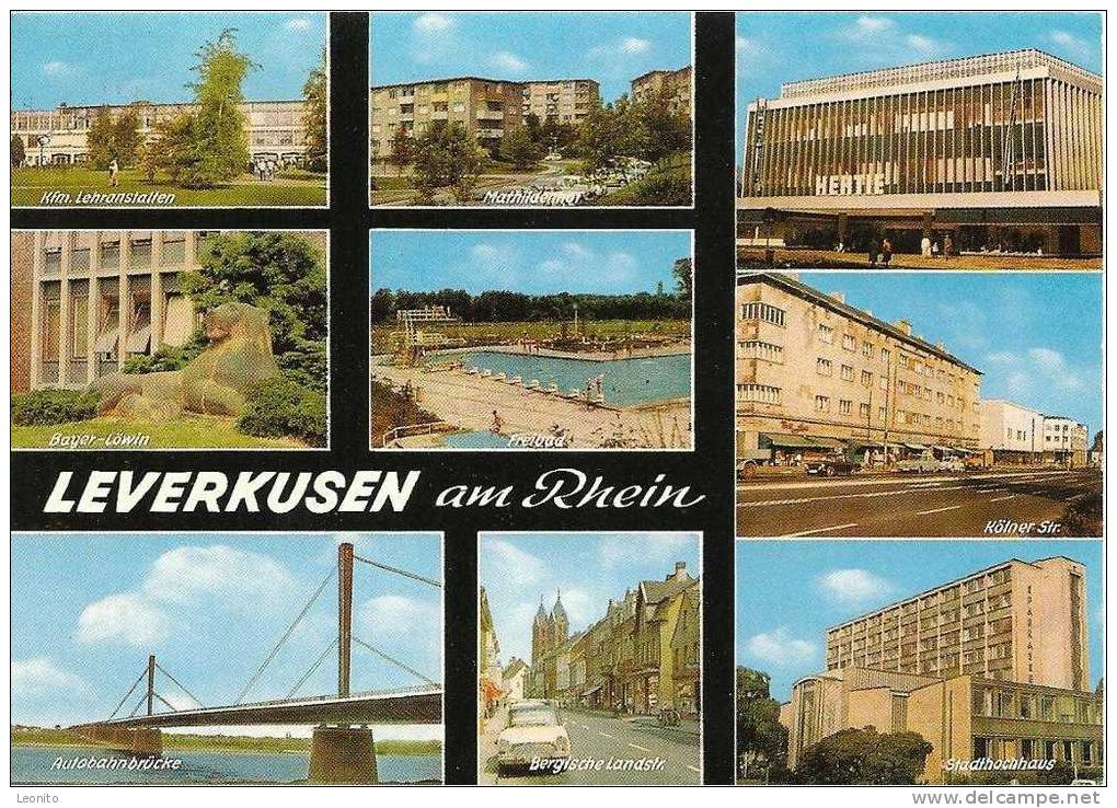 Leverkusen Am Rhein 9-Bilder-Karte 1969 - Leverkusen