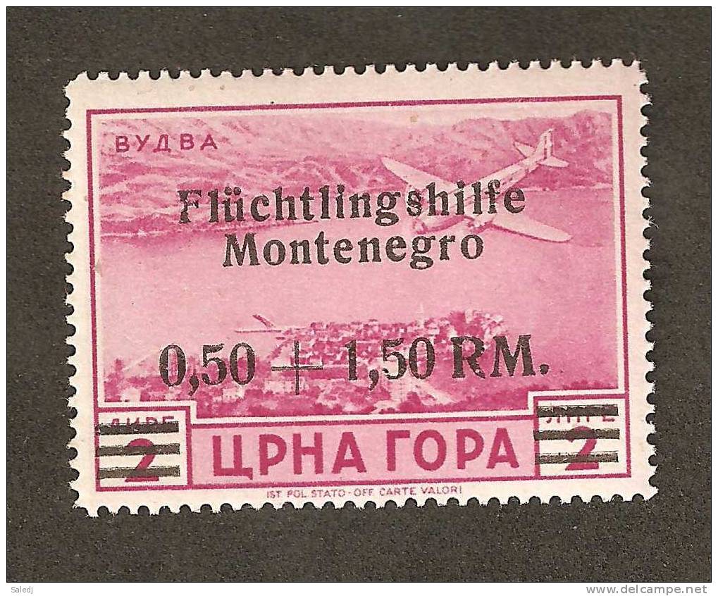 MONTENEGRO WWII  / CRNA GORA / Surcharged / NOT USED / BUDVA Air Mail - Montenegro