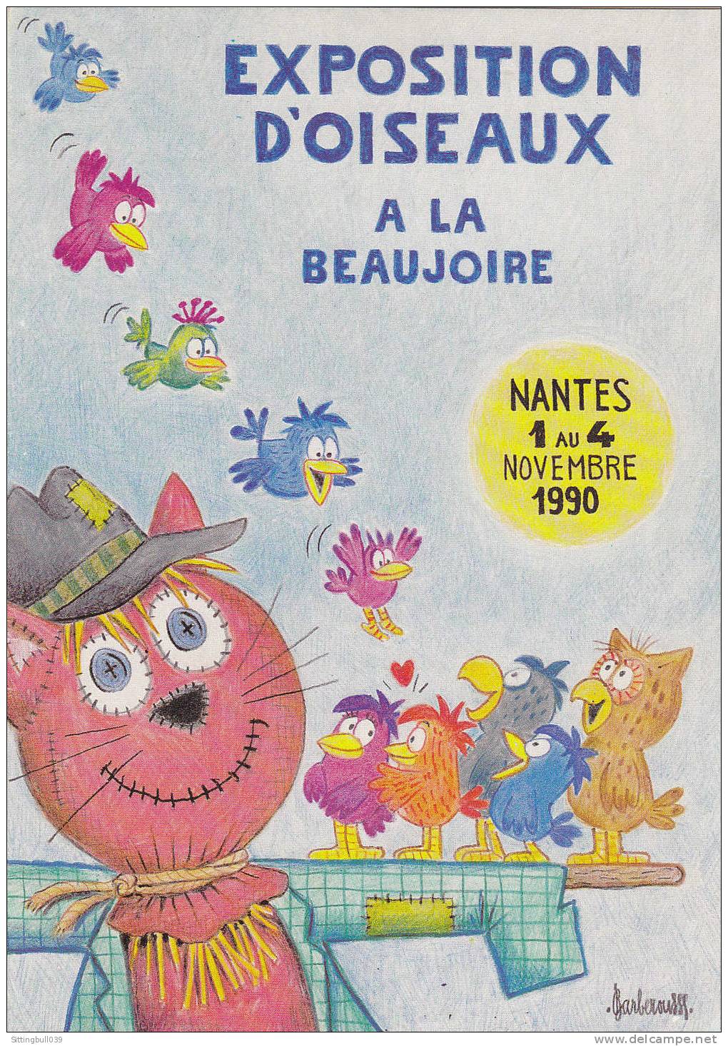 BARBEROUSSE. Carte Postale De L'Exposition D'Oiseaux à La Beaujoire - NANTES 1990. - Barberousse