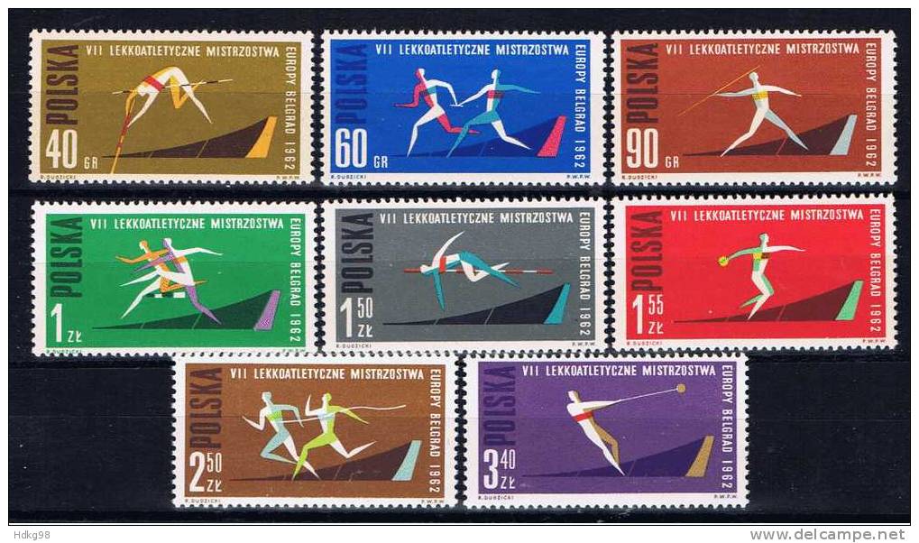 PL Polen 1962 Mi 1338-45A Mnh Sport - Neufs