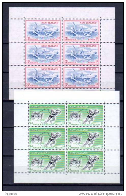 NZ  1957   SPORTS   Health  Santé De L’enfance, Blocs 1 Et 2**, - Unused Stamps