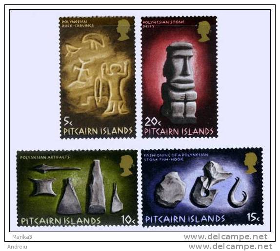 1971 Pitcairn Islands, Prehistoric Art, Archeology, Artifacts, MNH - Islas De Pitcairn